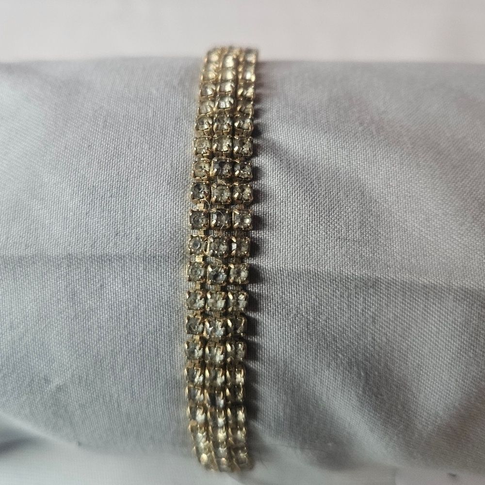 Vintage Premier Designs Rhinestone Bracelet 7 Inches Lots Of Wear
